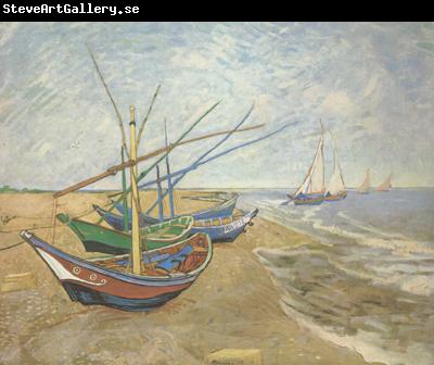 Vincent Van Gogh Fishing Boats on the Beach at Saintes-Maries (nn04)